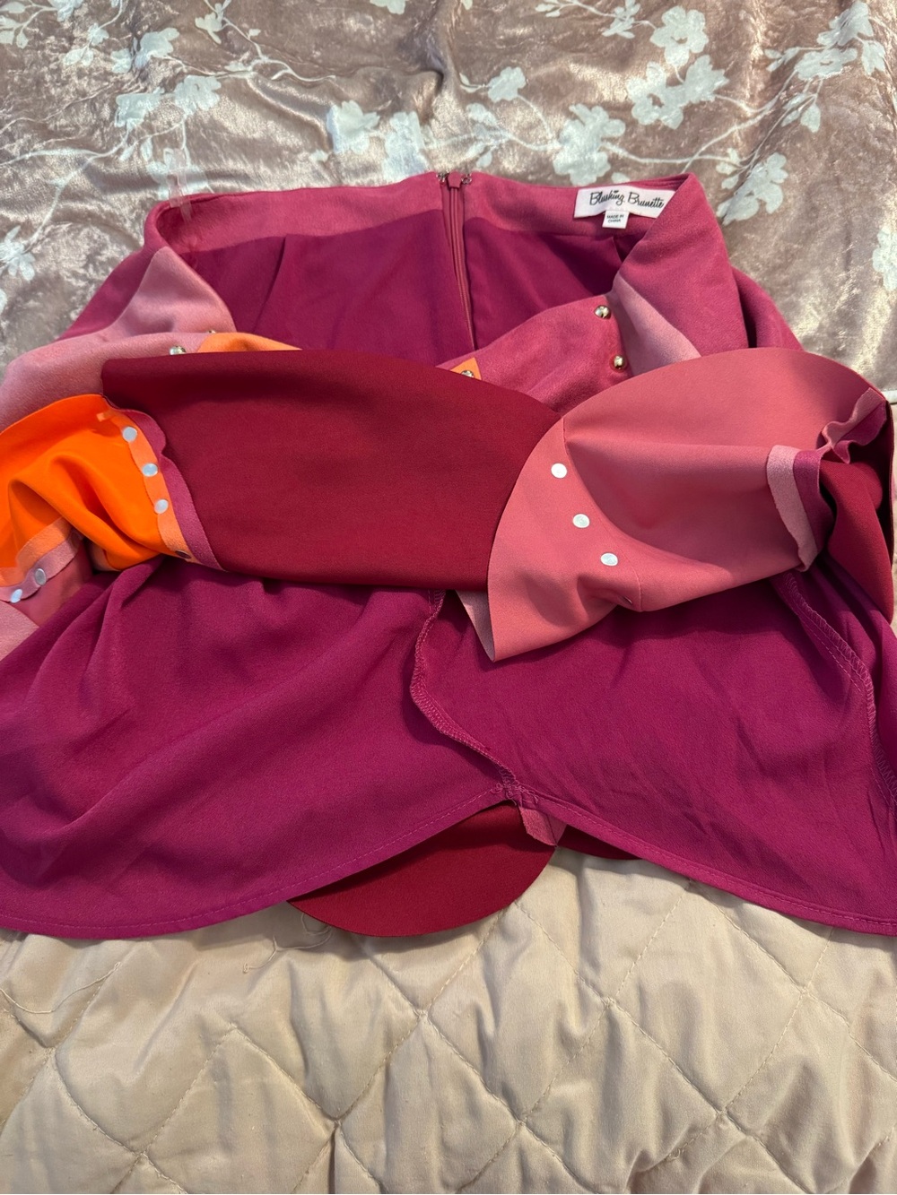 NWOT Blushing Brunette Colorblock Halter Neck Faux Suede Studded Skirt Set Sz XL - Picture 8 of 12